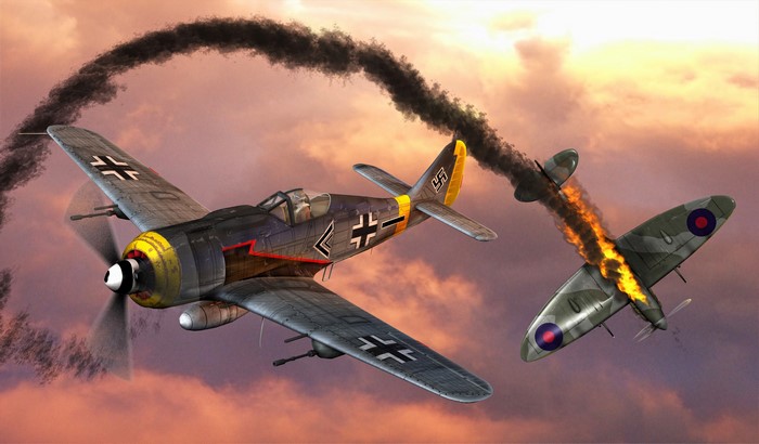 4K FW-190 Fighter Airplanes in Combat