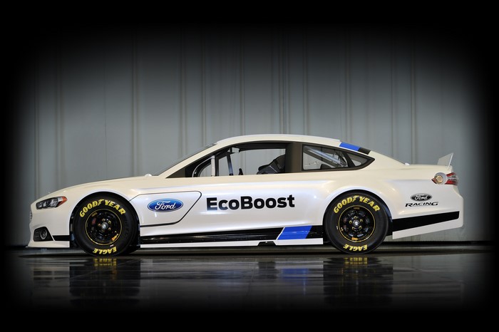 White Ford EcoBoost Nascar Race Car