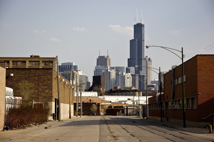 Chicago Cityscape with Industrial Alleyway
