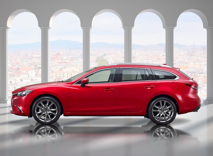 4K Red Mazda 6 Wagon GJ Side View