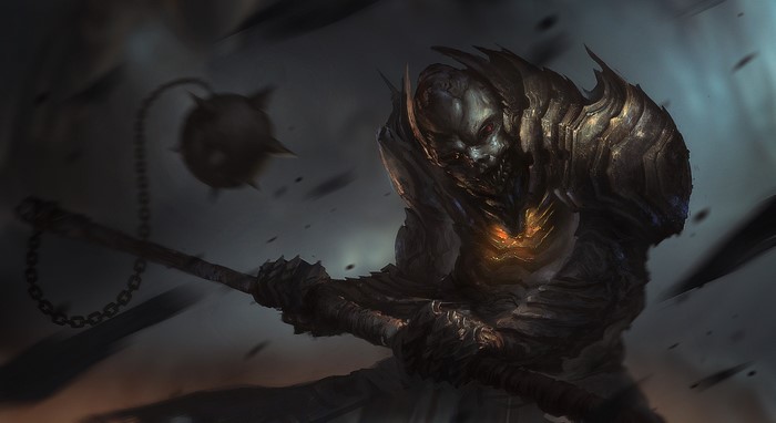 Undead warrior with flail armor