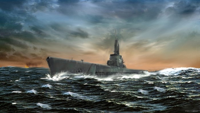 USS Archer-Fish (SSAGSS-311) painting