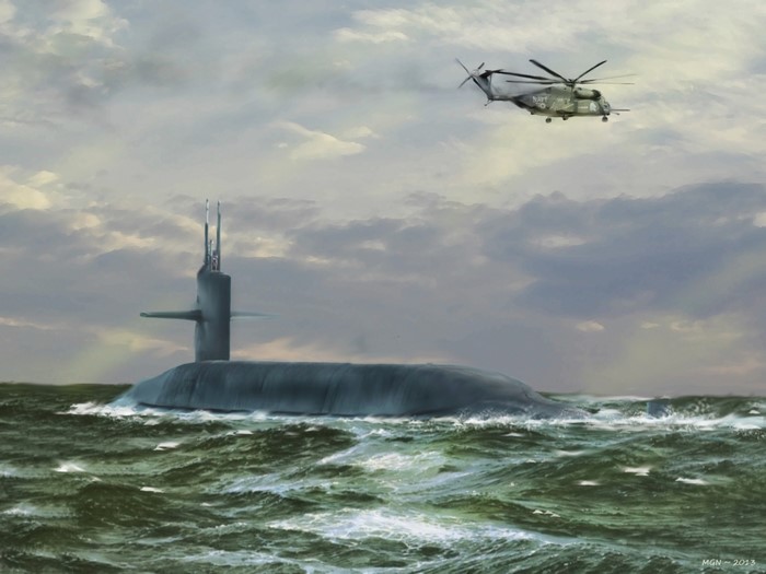 Submarine and Helicopter during Trident Sea Trials