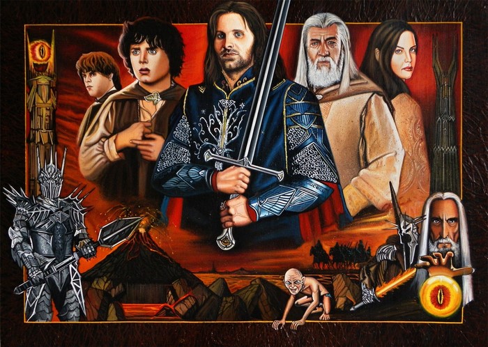 The Lord of the Rings characters painting
