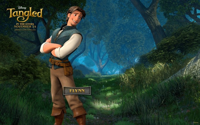 Flynn Rider from Tangled in a forest