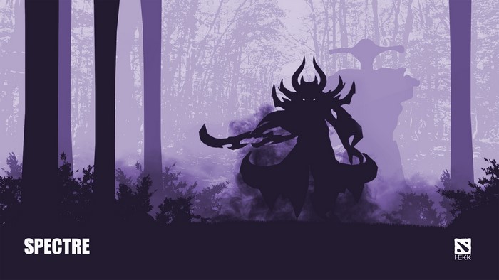 Spectre from DOTA 2 in a dark forest