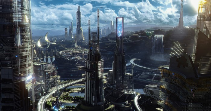 4K Futuristic Cityscape with Skyscrapers