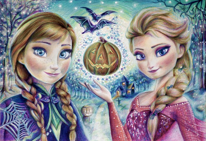 Anna and Elsa from Frozen Halloween
