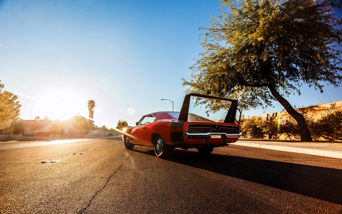 4K 1969 Dodge Charger Daytona Hemi back view