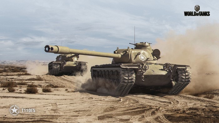 World of Tanks T110E5 tanks in desert