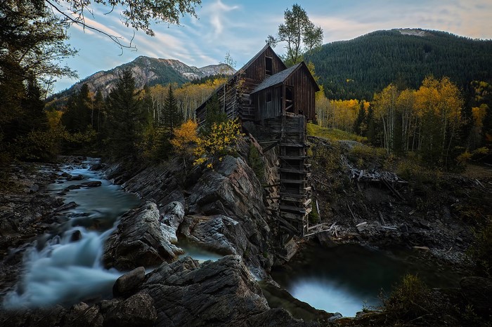 Crystal Mill on a Rocky River in Colorado