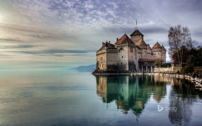 Chillon Castle on Lake Geneva, Switzerland