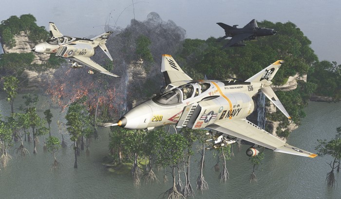 F-4 Phantom II fighter jets in combat