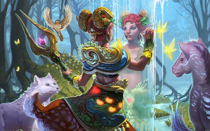 Enchantress from DOTA 2 with animals