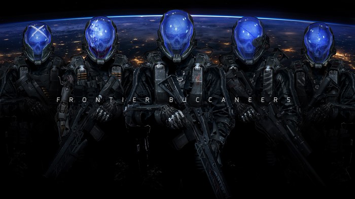 Frontier Buccaneers soldiers in futuristic armor