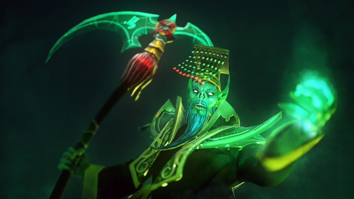 Necrophos from DOTA 2 with a scythe