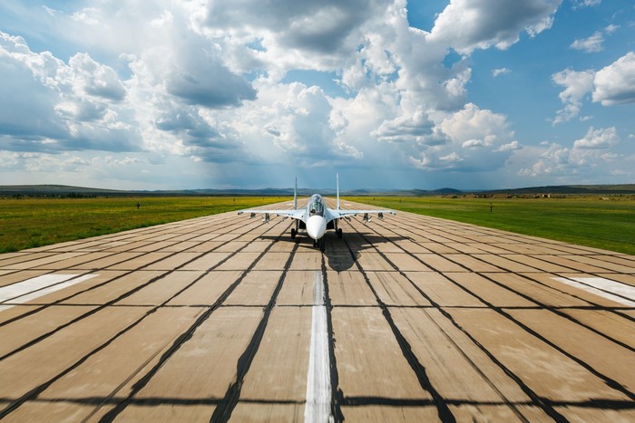 Sukhoi Su-30 fighter jet on a runway