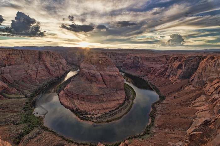 Horseshoe Bend National Park with Colorado River at Sunset