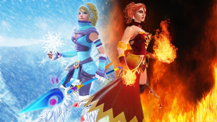 Crystal Maiden and Lina from Dota 2
