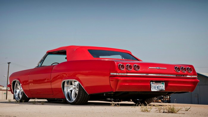Red 1965 Chevrolet Impala Convertible