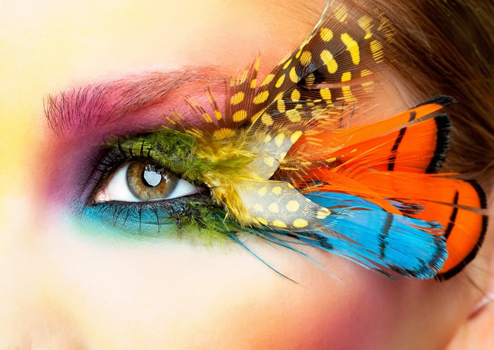 Eye Makeup with Feathers