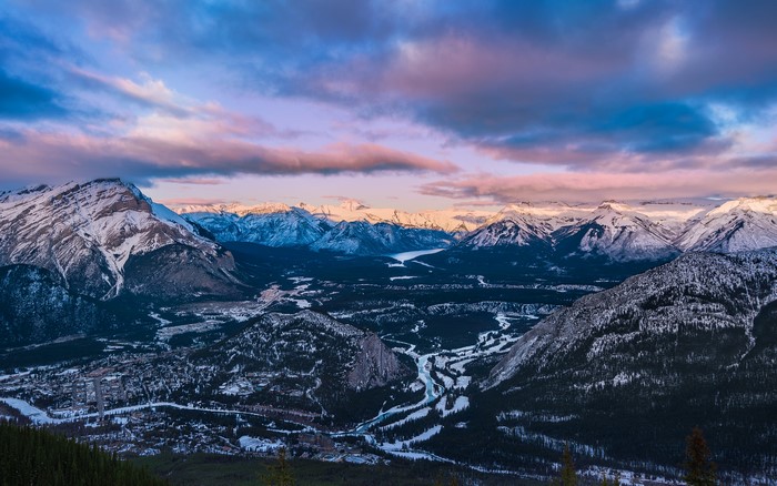 Banff National Park Mountains in Winter