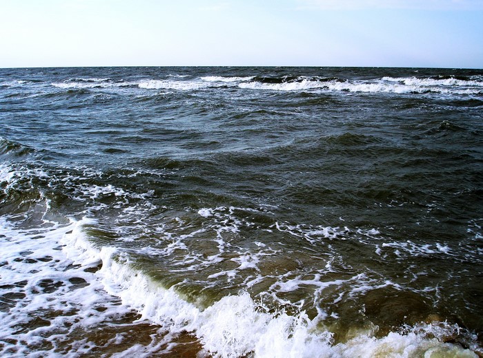 Ocean waves crashing on the shore