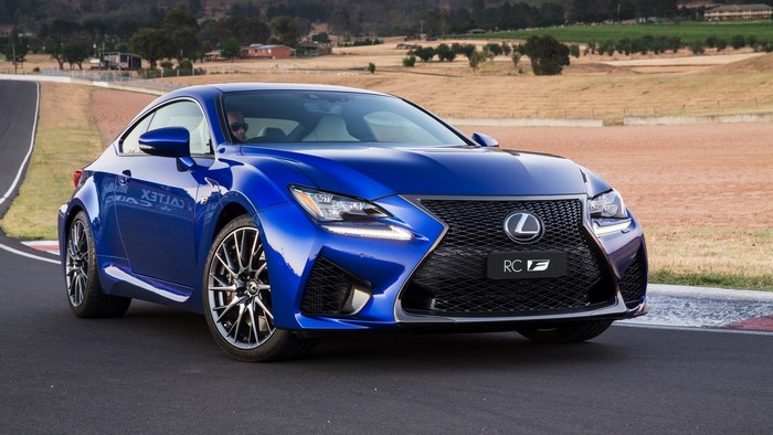 Blue Lexus RC F on a Race Track