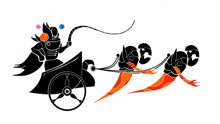 Invoker from DOTA 2 in a chariot