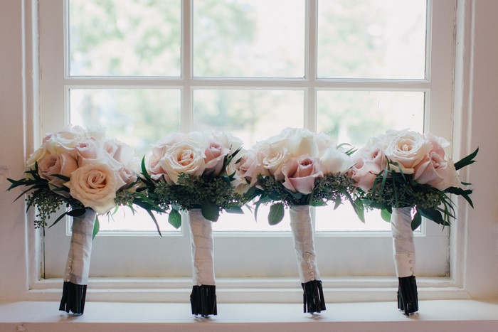 Four Rose Bouquets by a Window