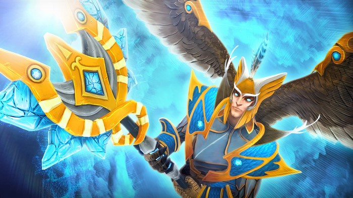 Skywrath Mage from DOTA 2 with a staff