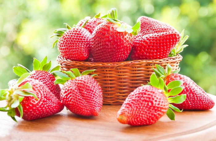 Strawberries in a basket