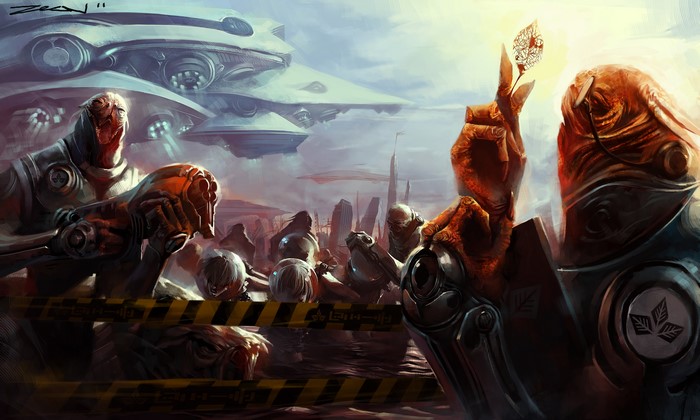 Alien Warriors with Spaceships
