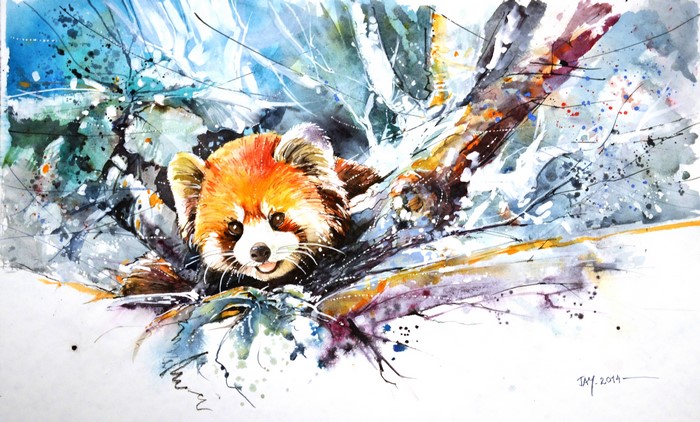 Red Panda Painting Art