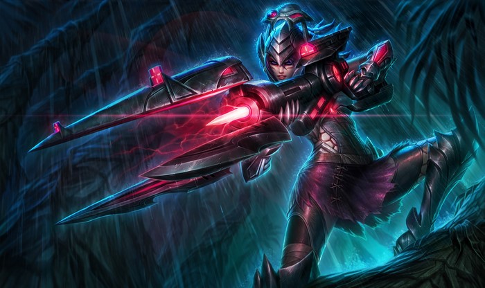 Caitlyn from League of Legends with a rifle