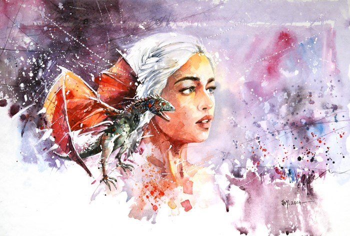Daenerys Targaryen with a dragon from Game of Thrones