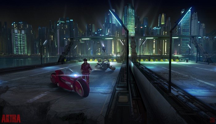 Kaneda's motorcycle in Neo-Tokyo from Akira