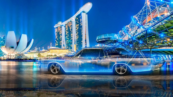 4K Tony Kokhan Continental Crystal Neon el Tony Cars Design Art