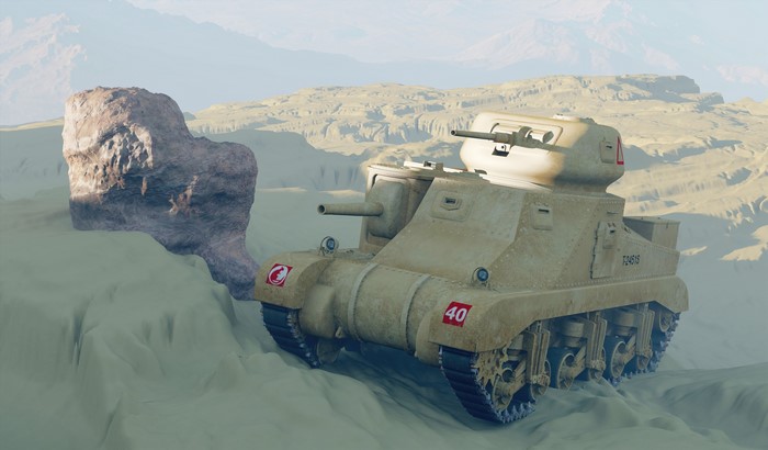Grant Tank in a Desert Landscape