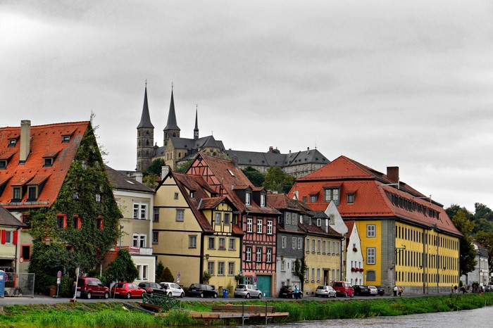 Bamberg, Germany: Riverside Houses and Cathedral