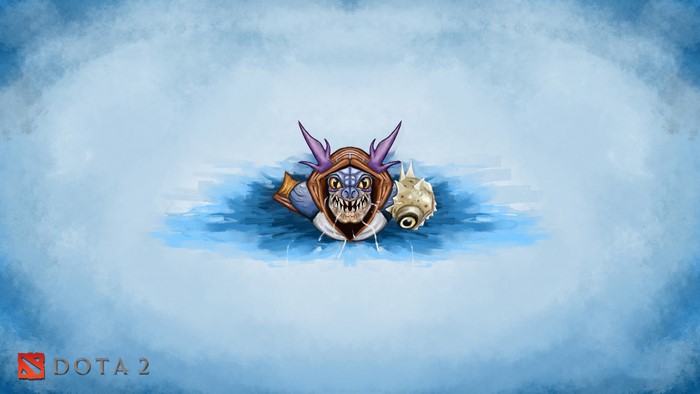 Slark from DOTA 2 with a shell