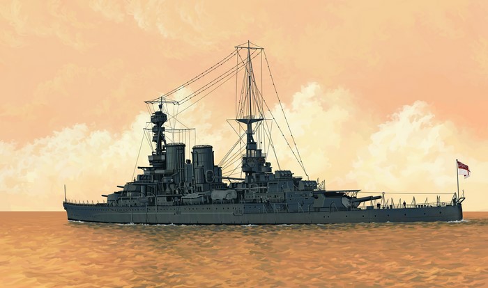 Painting of HMS Repulse battleship