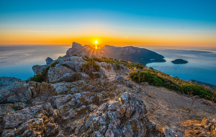Sunrise over Cap de Formentor coast, Majorca, Spain