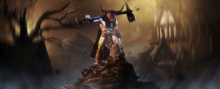 Minotaur with Battle Axes