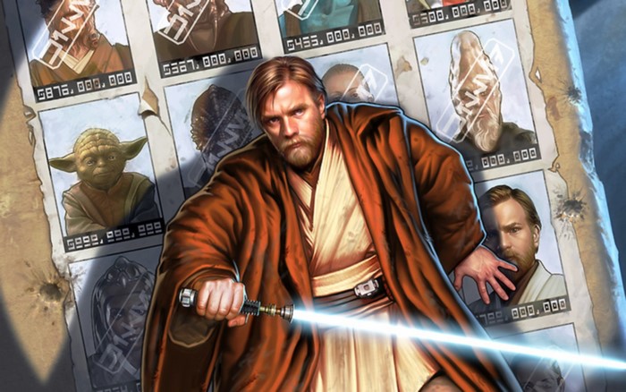 Obi-Wan Kenobi and Yoda from Star Wars with Lightsaber