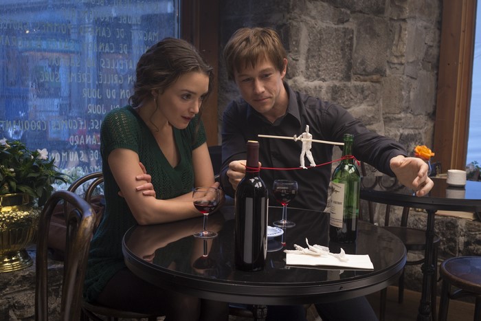 Joseph Gordon-Levitt and Charlotte Le Bon with wine