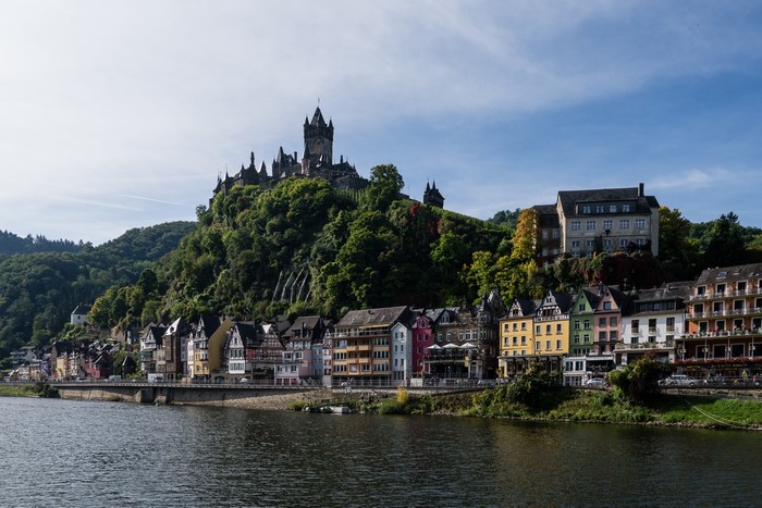 Cochem Castle overlooking the Moselle River in Germany