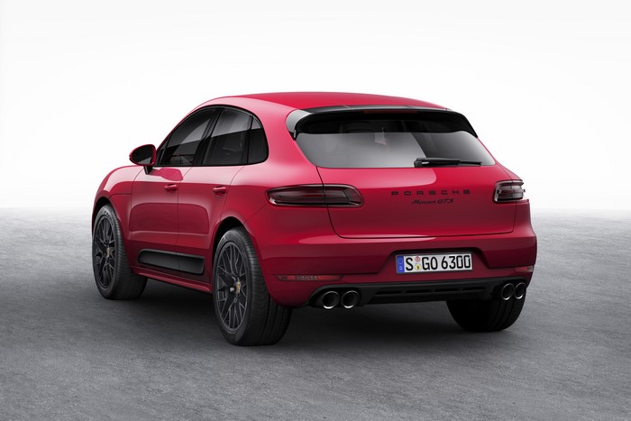 Red 2015 Porsche Macan GTS rear view