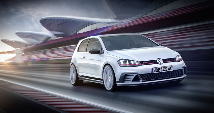 White 2015 Golf GTI Clubsport Concept on Race Track
