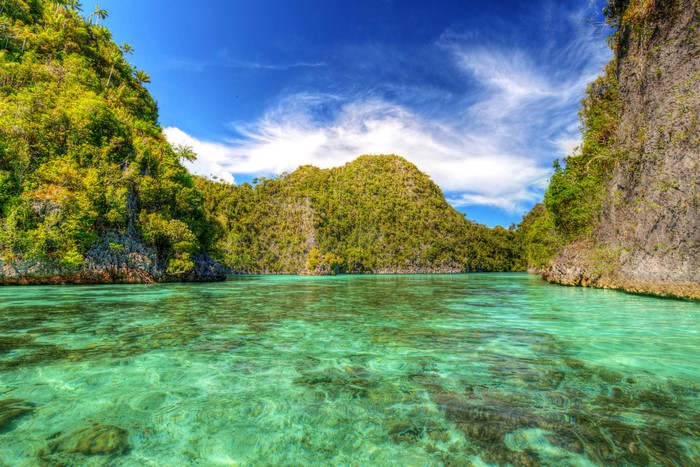 Wayil Lagoon, Indonesia Tropics Sea Mountains